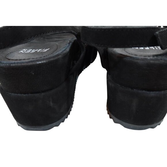 EILEEN FISHER Suede Platform Strappy Sandals Size 8.5 Black Casual Summer - Picture 9 of 11